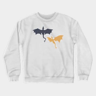 Two blue and golden dragons for fantasy lovers Crewneck Sweatshirt